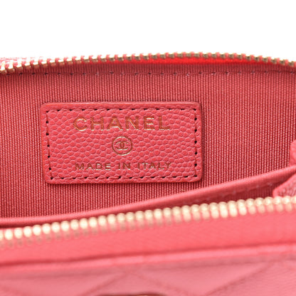 Chanel Caviar Quilted Zip Coin Purse Pink 6 of 10