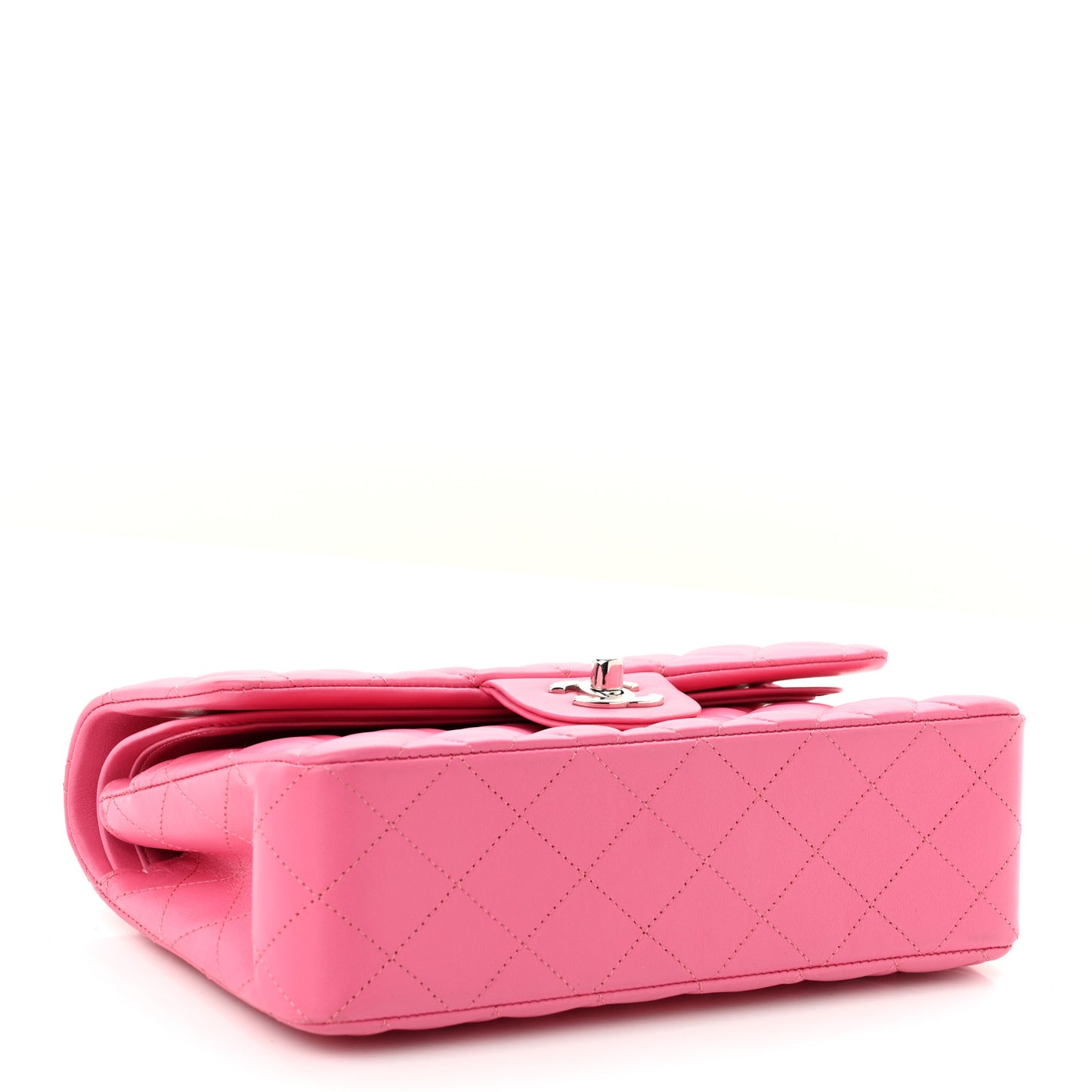 Lambskin Quilted Small Double Flap Pink