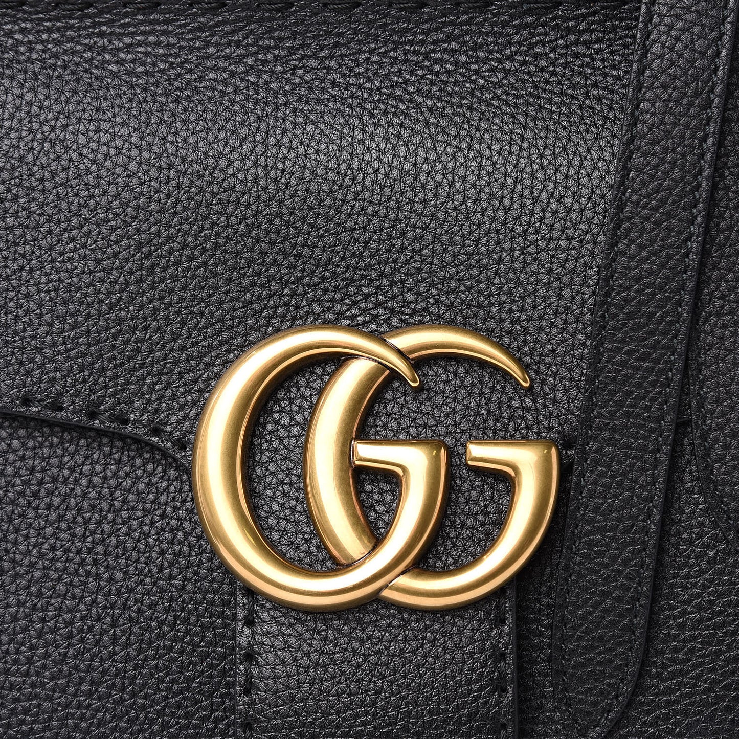 Calfskin Small GG Marmont Top Handle Bag Black