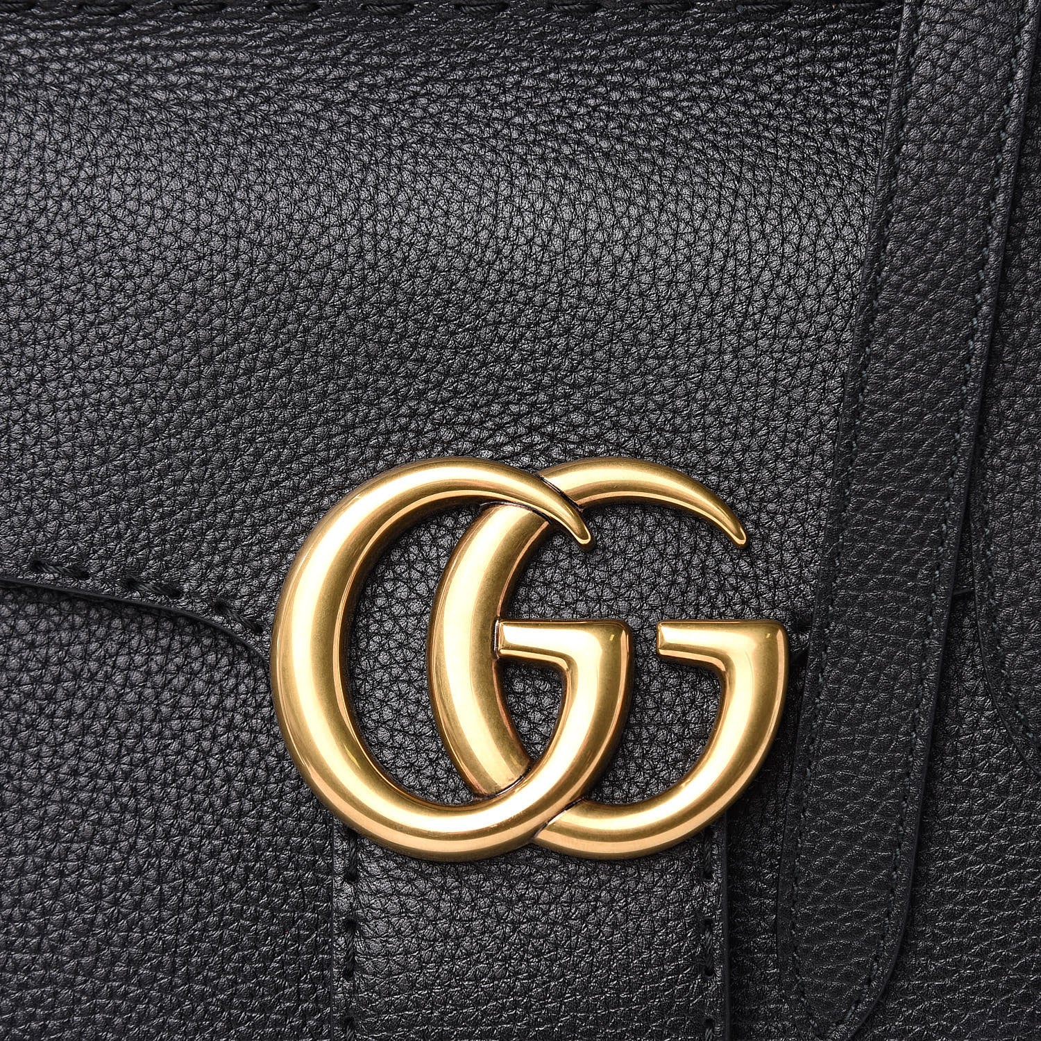 Gucci Calfskin Small GG Marmont Top Handle Bag Black 10 of 10