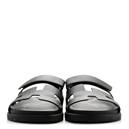 Hermes Calfskin Womens Chypre Sandals 39 Black 3 of 13