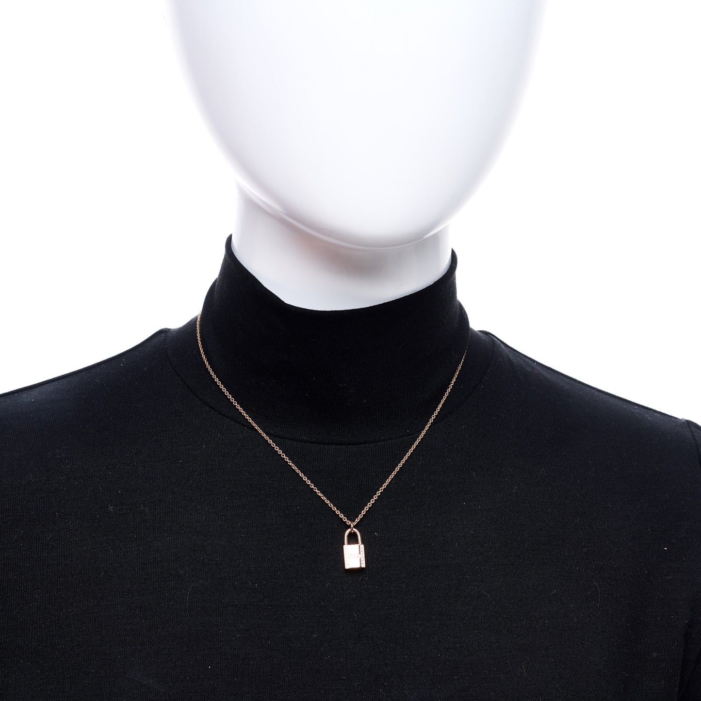 18K Rose Gold Diamond Amulettes Cadenas Pendant Necklace