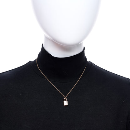Hermes 18K Rose Gold Diamond Amulettes Cadenas Pendant Necklace 2 of 6