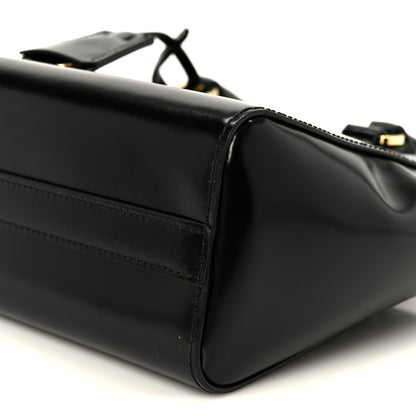 Prada Brushed Calfskin Mini Zippered Crossbody Tote Black 10 of 10