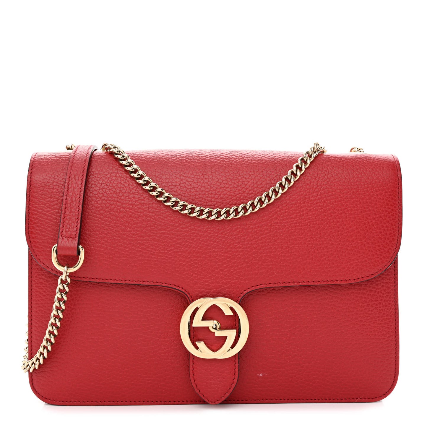 Dollar Calfskin Interlocking G Shoulder Bag Red