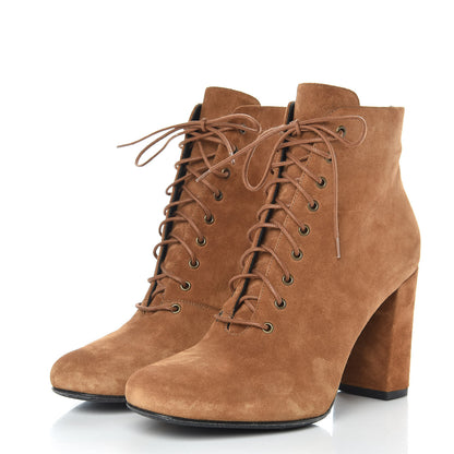 Saint Laurent Suede Otterproof Light Babies 90 Ankle Boots 40.5 Fox Brown 3 of 11