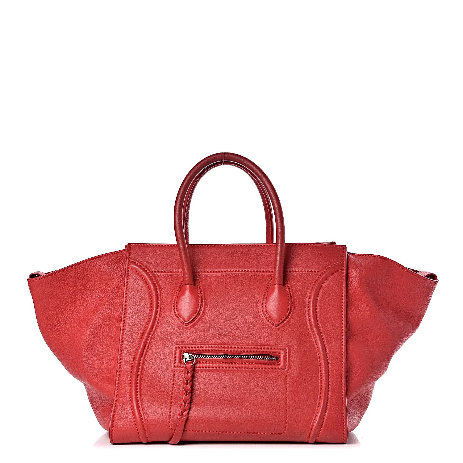 Celine Supple Calfskin Medium Phantom Luggage Vermillion 1 of 13