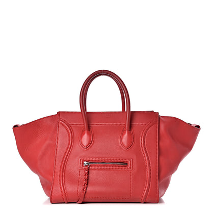 Celine Supple Calfskin Medium Phantom Luggage Vermillion 1 of 13