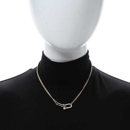 Tiffany 18K Yellow Gold Diamond HardWear Double Link Pave Pendant Necklace 2 of 5