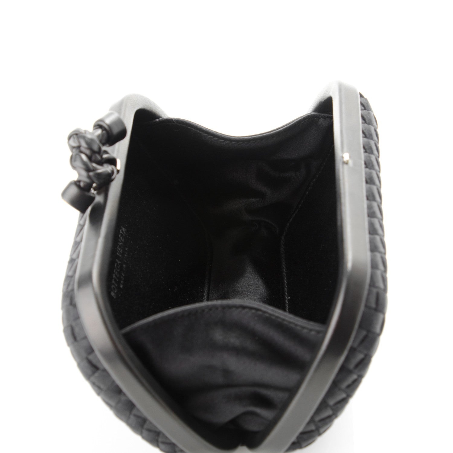 Bottega Veneta Satin Intreccio Impero Knot Clutch Black 5 of 6