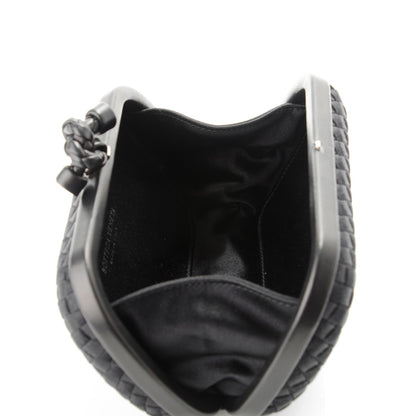 Bottega Veneta Satin Intreccio Impero Knot Clutch Black 5 of 6