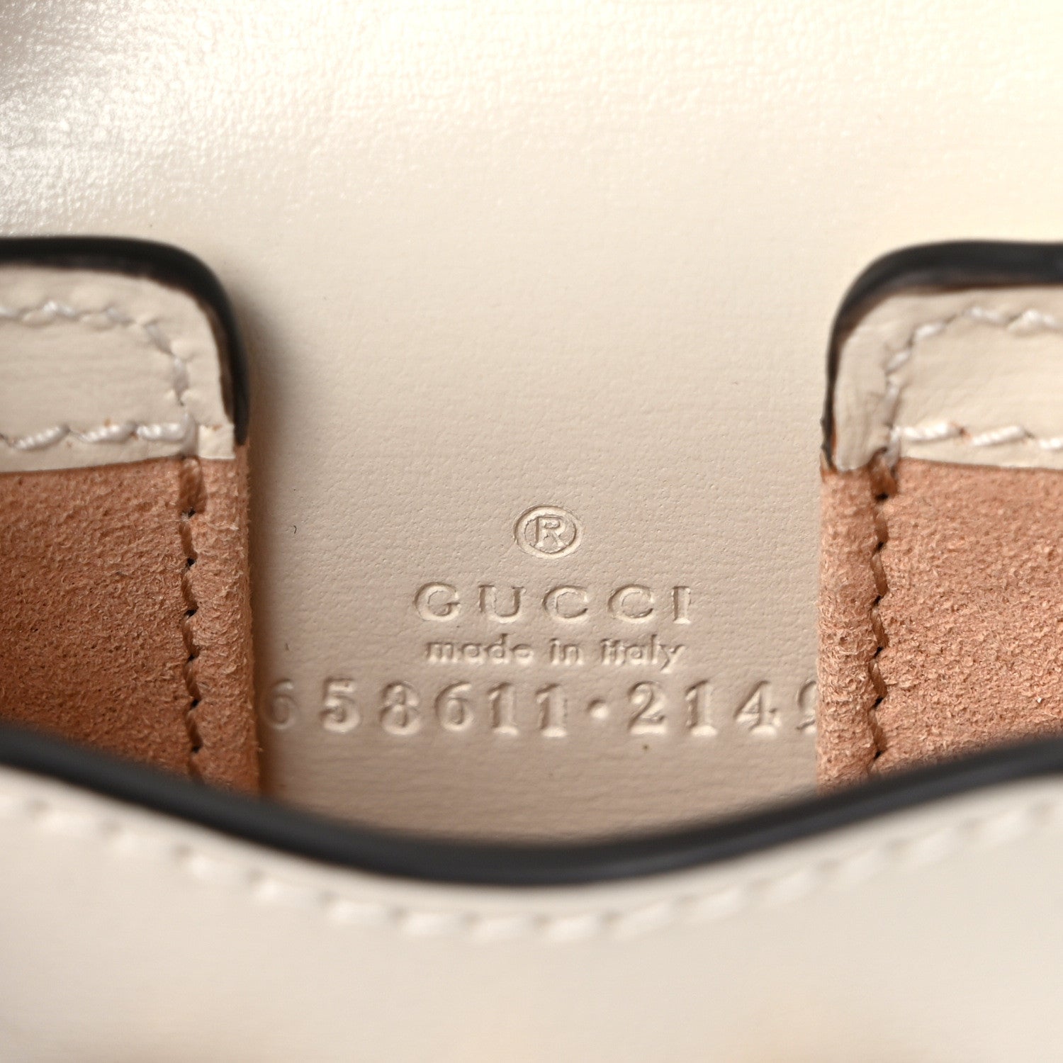 Gucci Boarded Plutone Calfskin Horsebit 1955 Airpod Case Mystic White 6 of 9