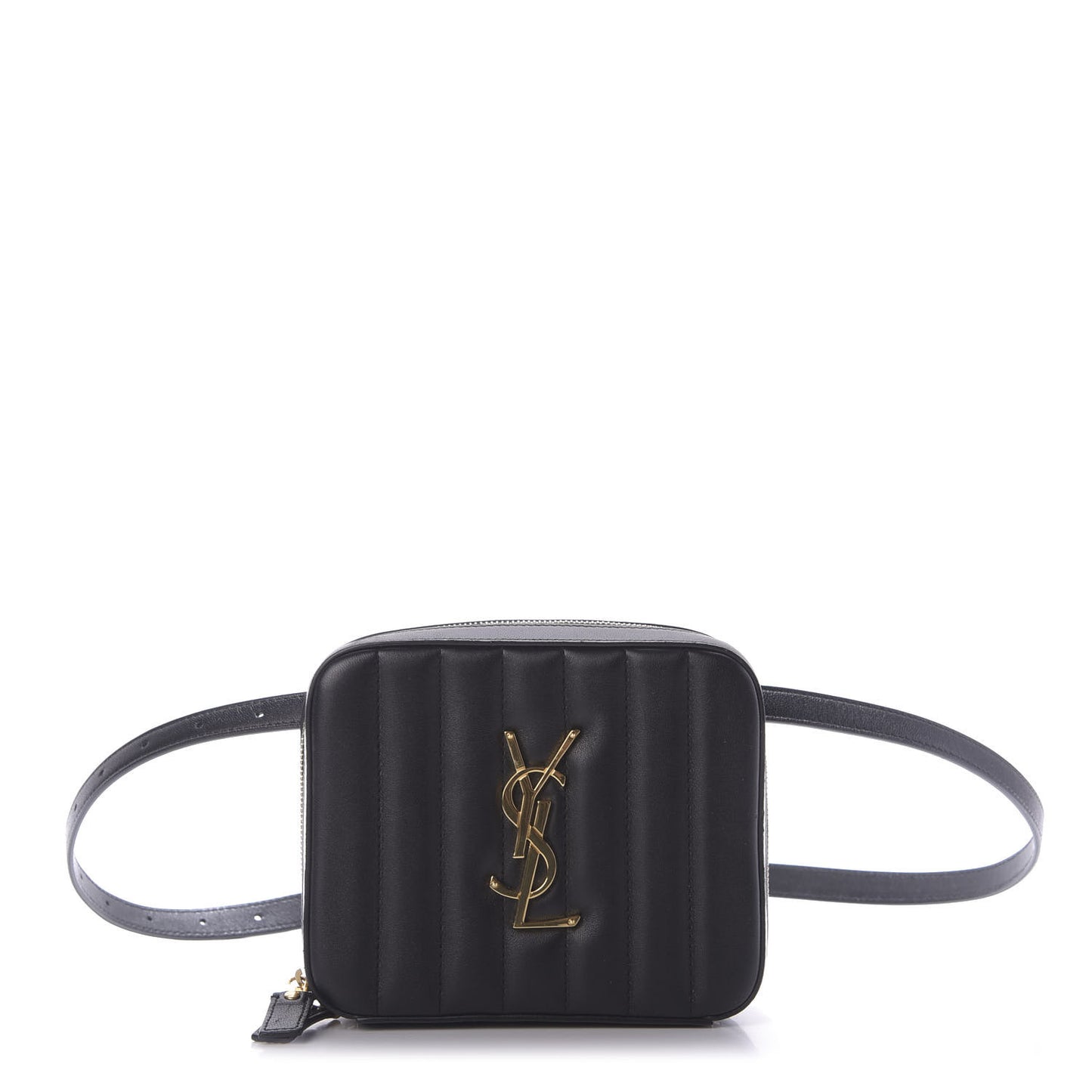 Lambskin Matelasse Vicky Monogram Belt Bag Black