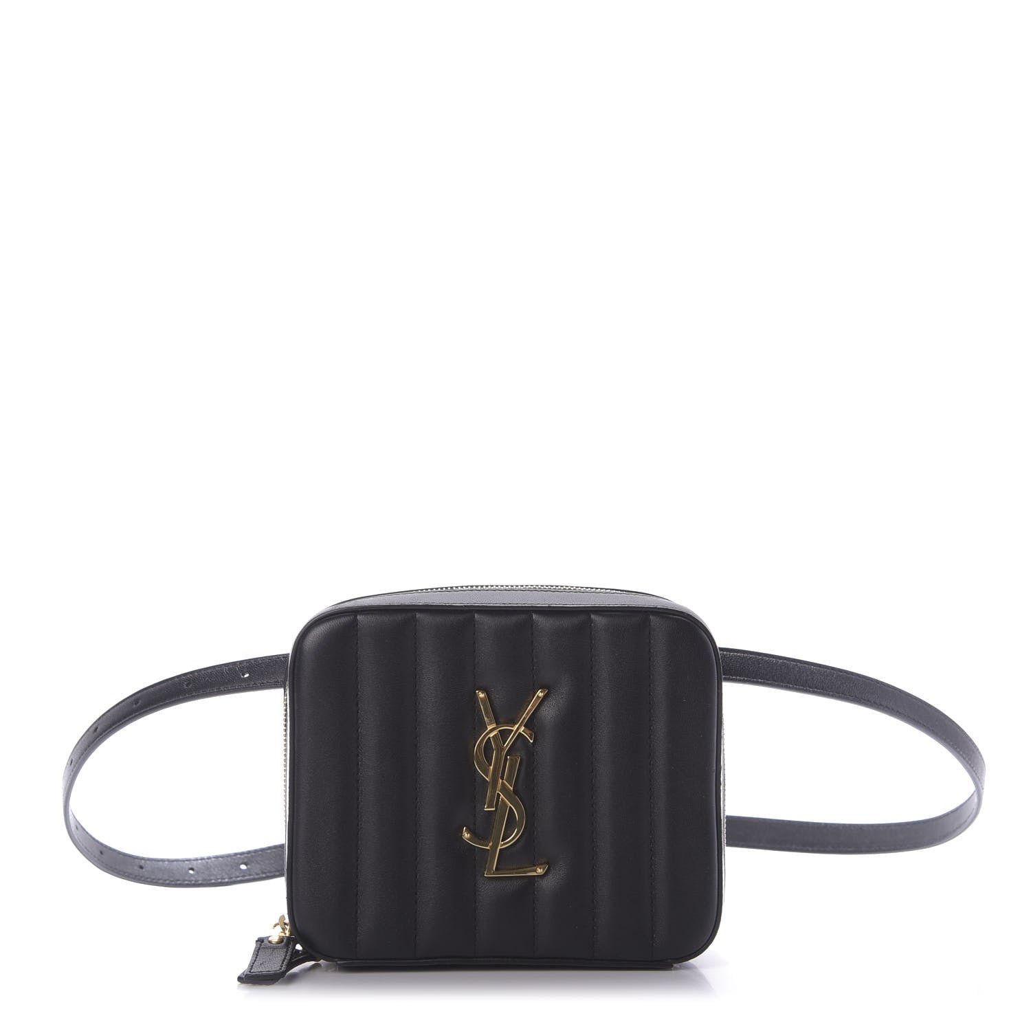Saint Laurent Lambskin Matelasse Vicky Monogram Belt Bag Black 1 of 8