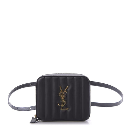Saint Laurent Lambskin Matelasse Vicky Monogram Belt Bag Black 1 of 8