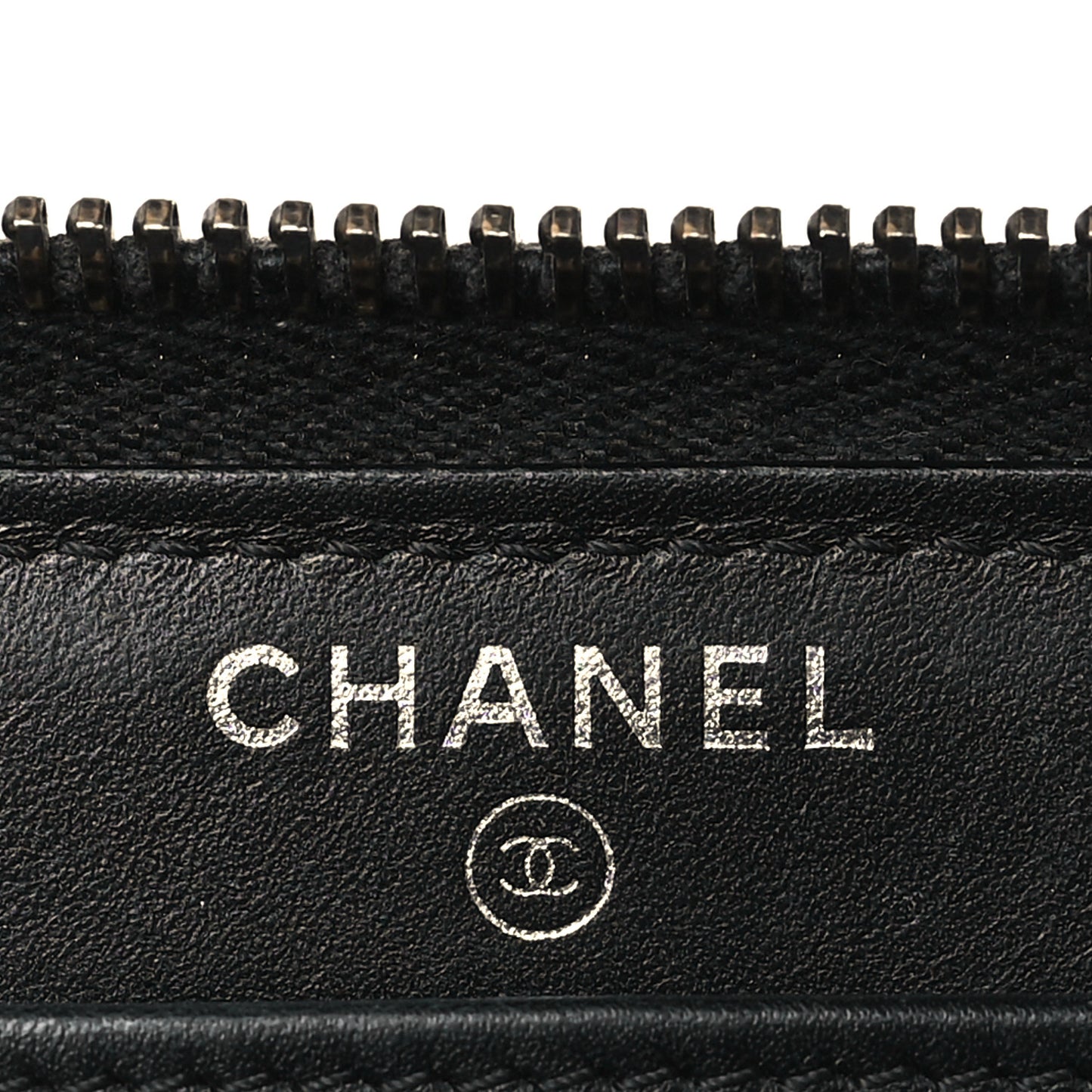 Glazed Calfskin Quilted Small Coco Boy Zip Around Wallet Black Black