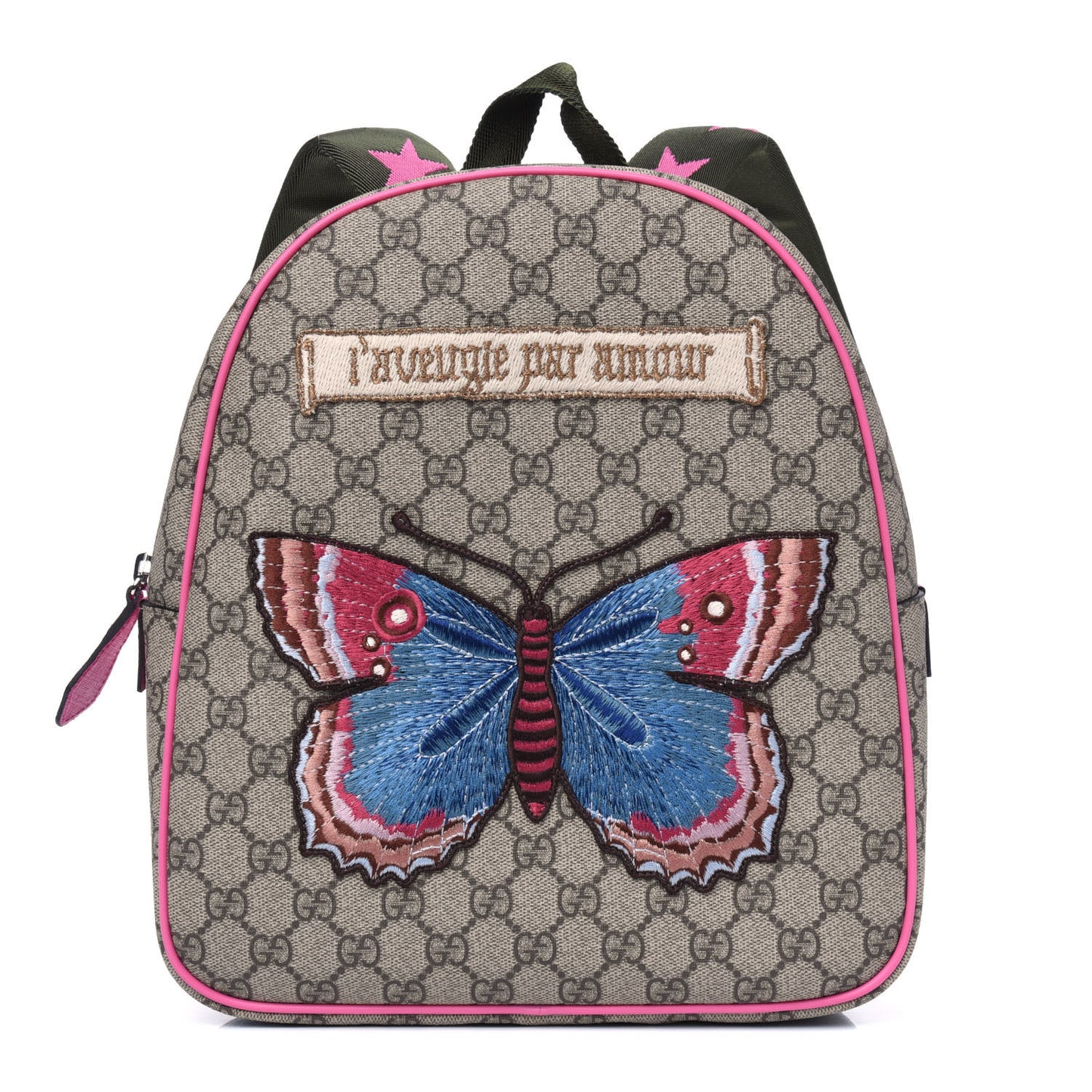 GG Supreme Monogram Childrens Blind For Love Butterfly Backpack