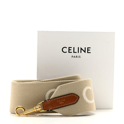 Celine Jacquard Wool Logo Short Strap Beige White 6 of 6