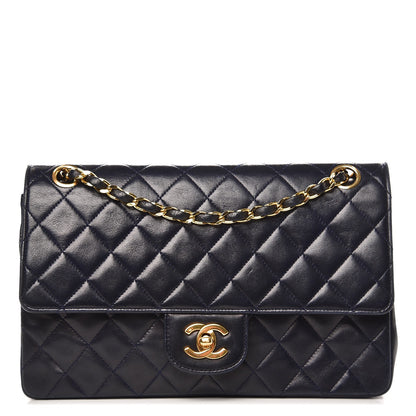 Chanel Lambskin Quilted Medium Double Flap Navy 1 of 18