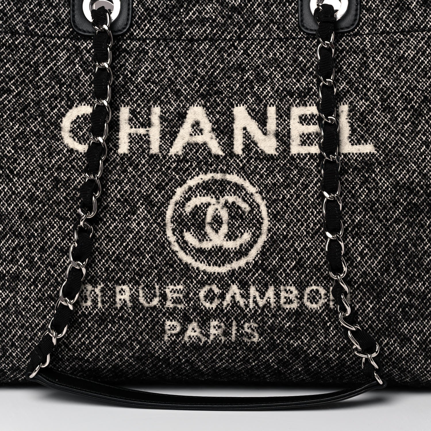 Chanel Mixed Fibers Calfskin Medium Deauville Tote Black 13 of 13