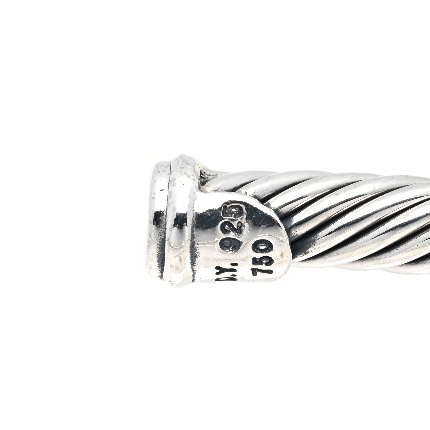David Yurman Sterling Silver 18K Yellow Gold Diamond 4mm Cable Classics Station Bracelet 5 of 5