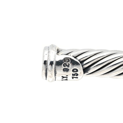 David Yurman Sterling Silver 18K Yellow Gold Diamond 4mm Cable Classics Station Bracelet 5 of 5