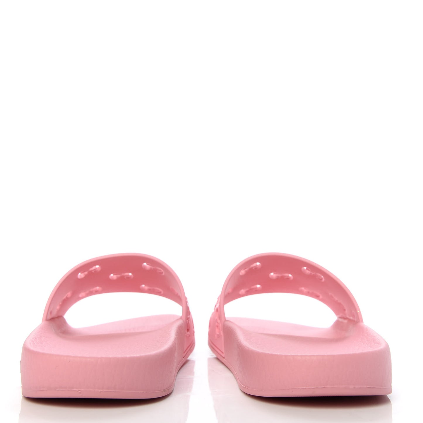 Rubber GG Monogram Perforated Womens Slide Sandals 39 Rose Box