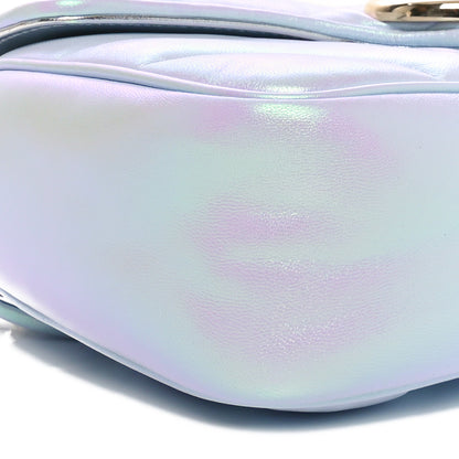Gucci Iridescent Nappa Chevron Matelasse Small GG Marmont Shoulder Bag Iridescent Snow Light Blue 9 of 10