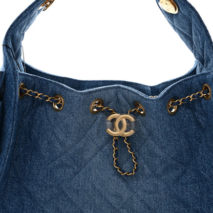 Chanel Washed Denim Quilted Small Chanel 25 Handbag Blue 8 of 11