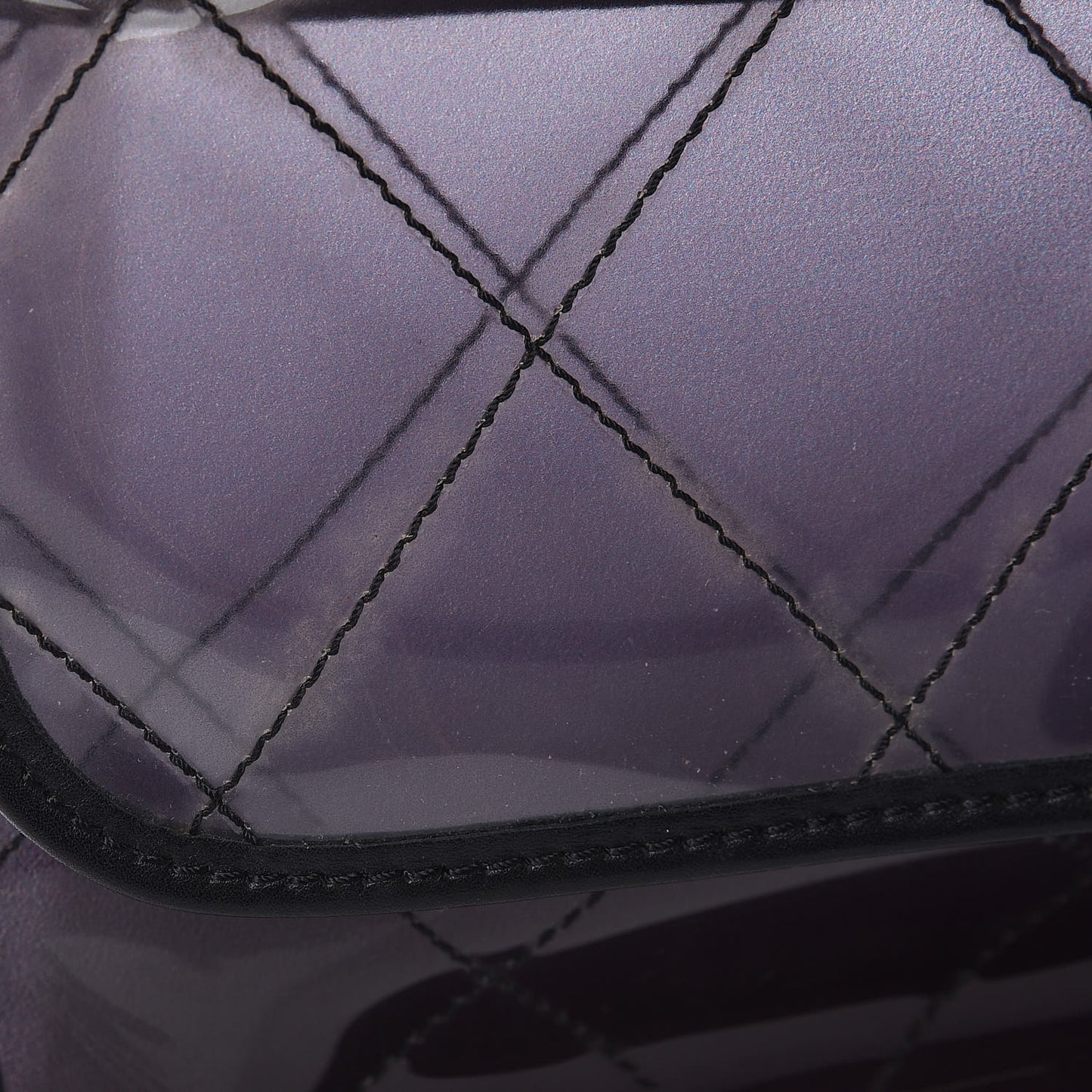 Vinyl Quilted Degrade Jumbo Single Flap Black