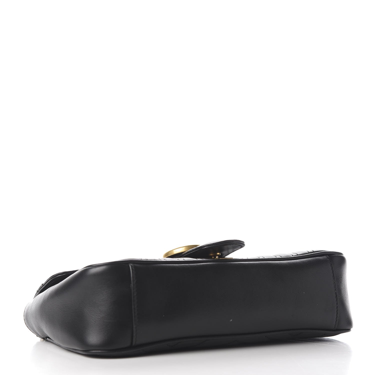 Gucci Calfskin Matelasse Small GG Marmont Shoulder Bag Black 3 of 9