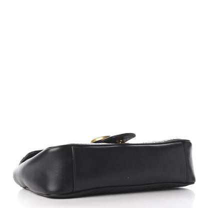 Gucci Calfskin Matelasse Small GG Marmont Shoulder Bag Black 3 of 9