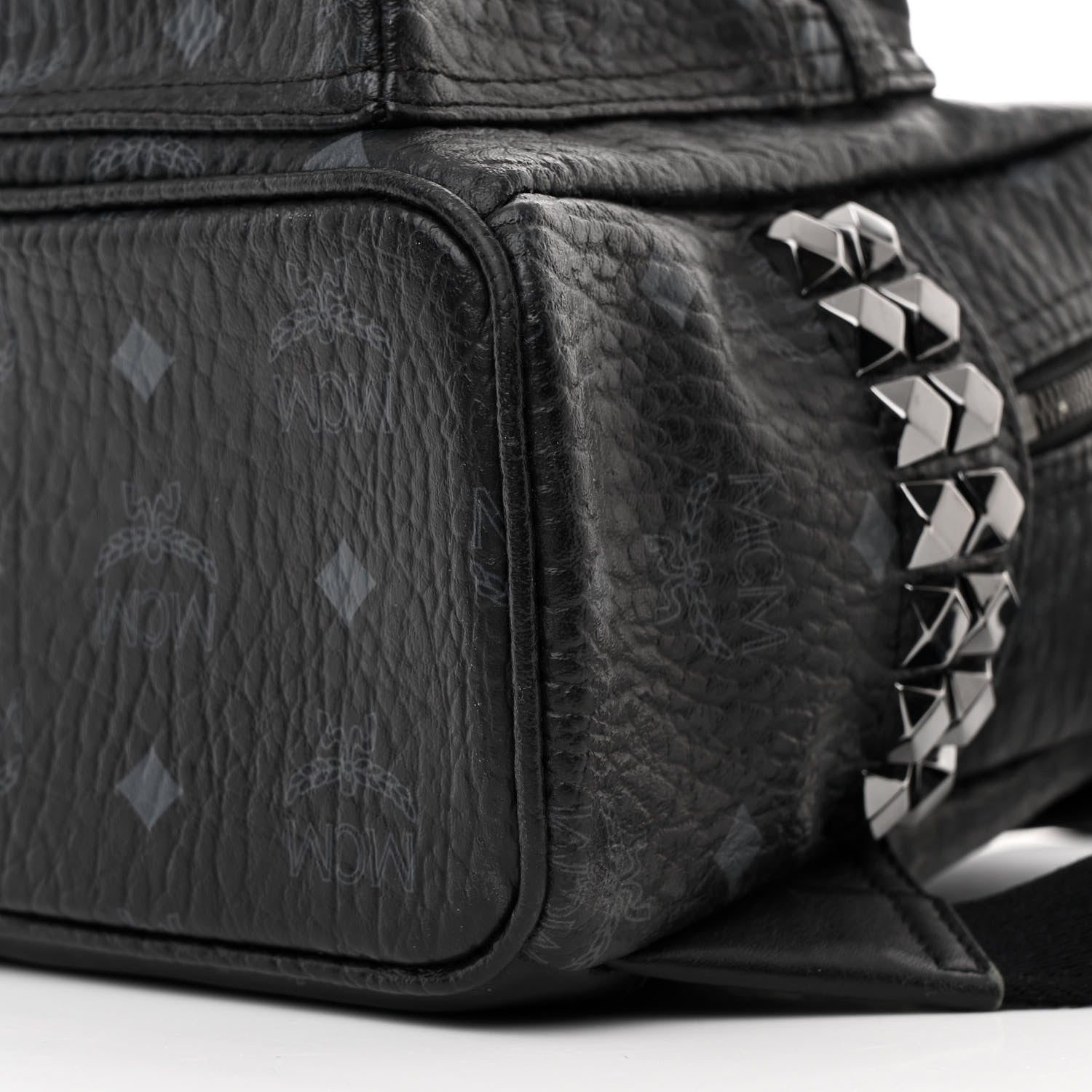 MCM Visetos Side Stud Mini Stark Backpack Black 10 of 10