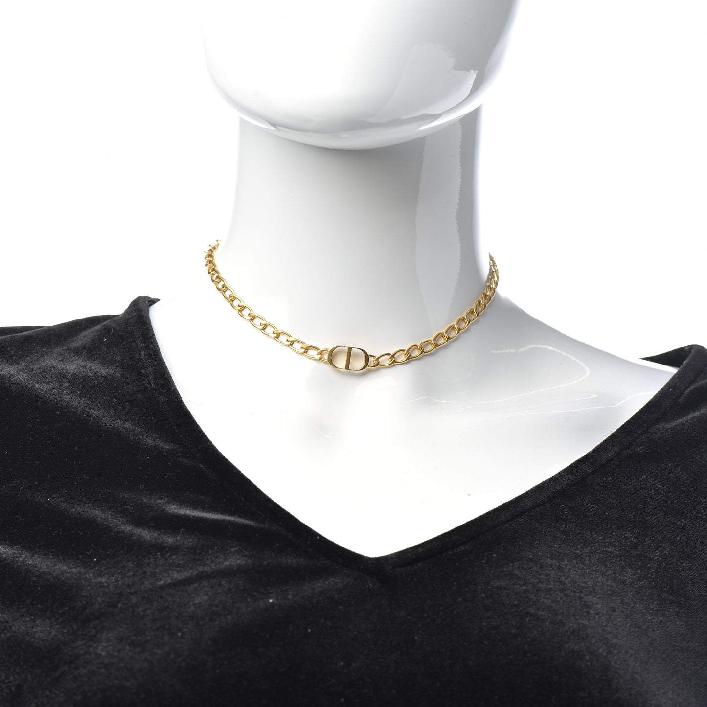 Metal Petit CD Choker Necklace Gold