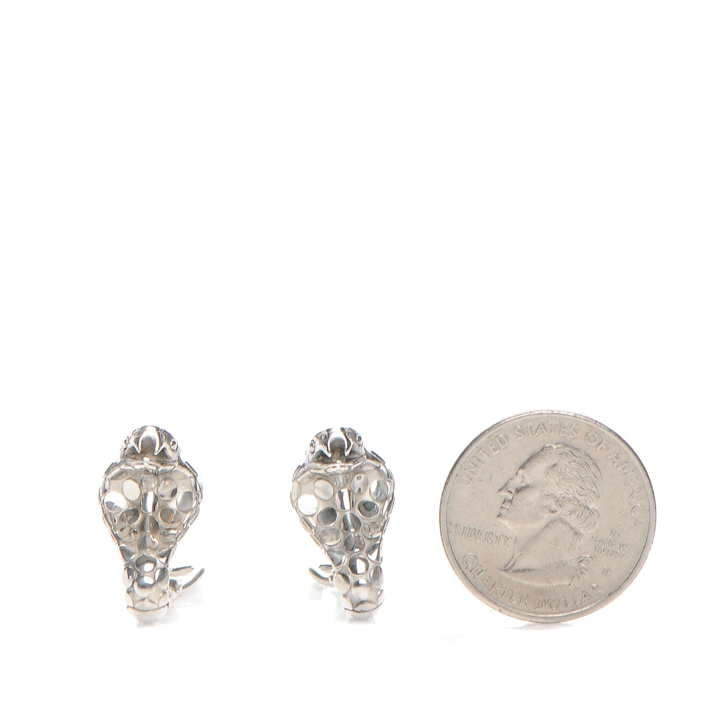 Sterling Silver Cobra Omega Earrings