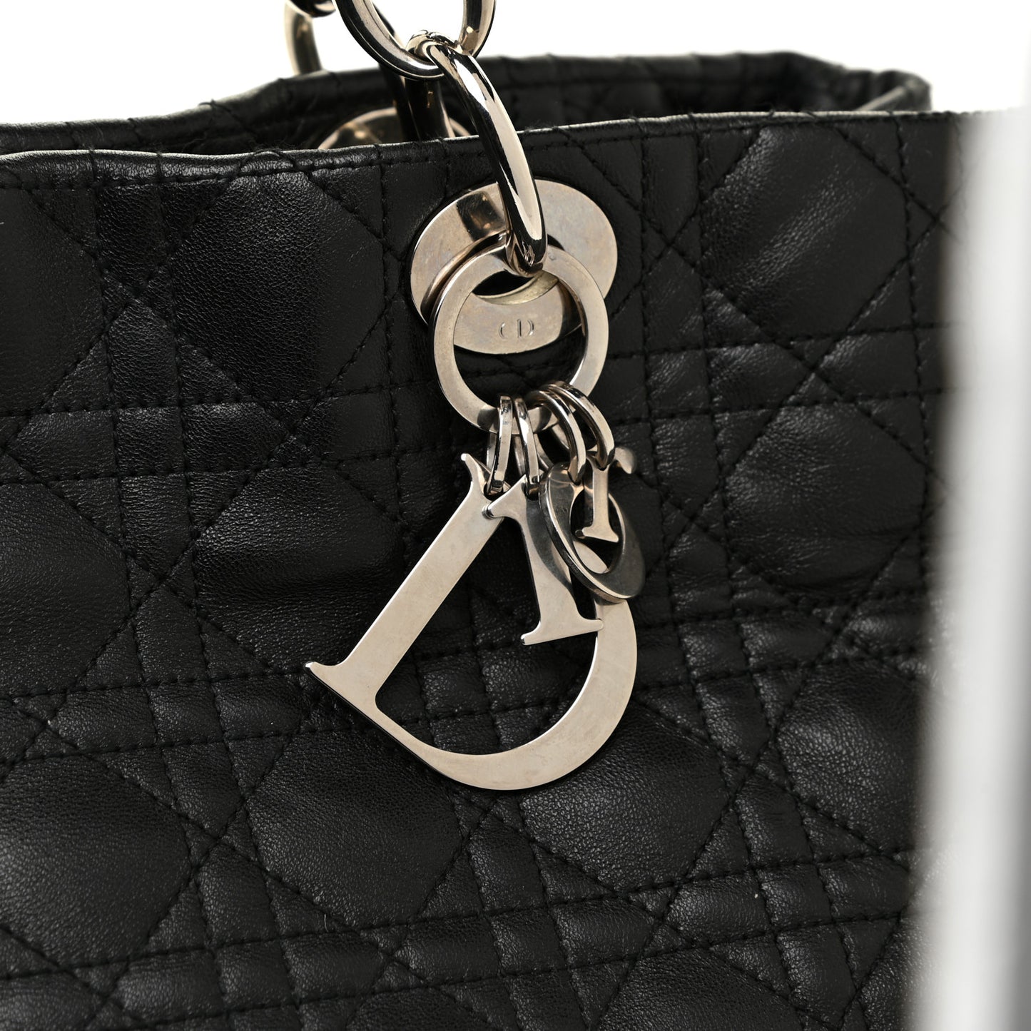 Lambskin Cannage Large Dior Soft Shopping Tote Black