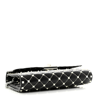 Valentino Garavani Lambskin Free Rockstud Spike Wallet On Chain Black 4 of 12