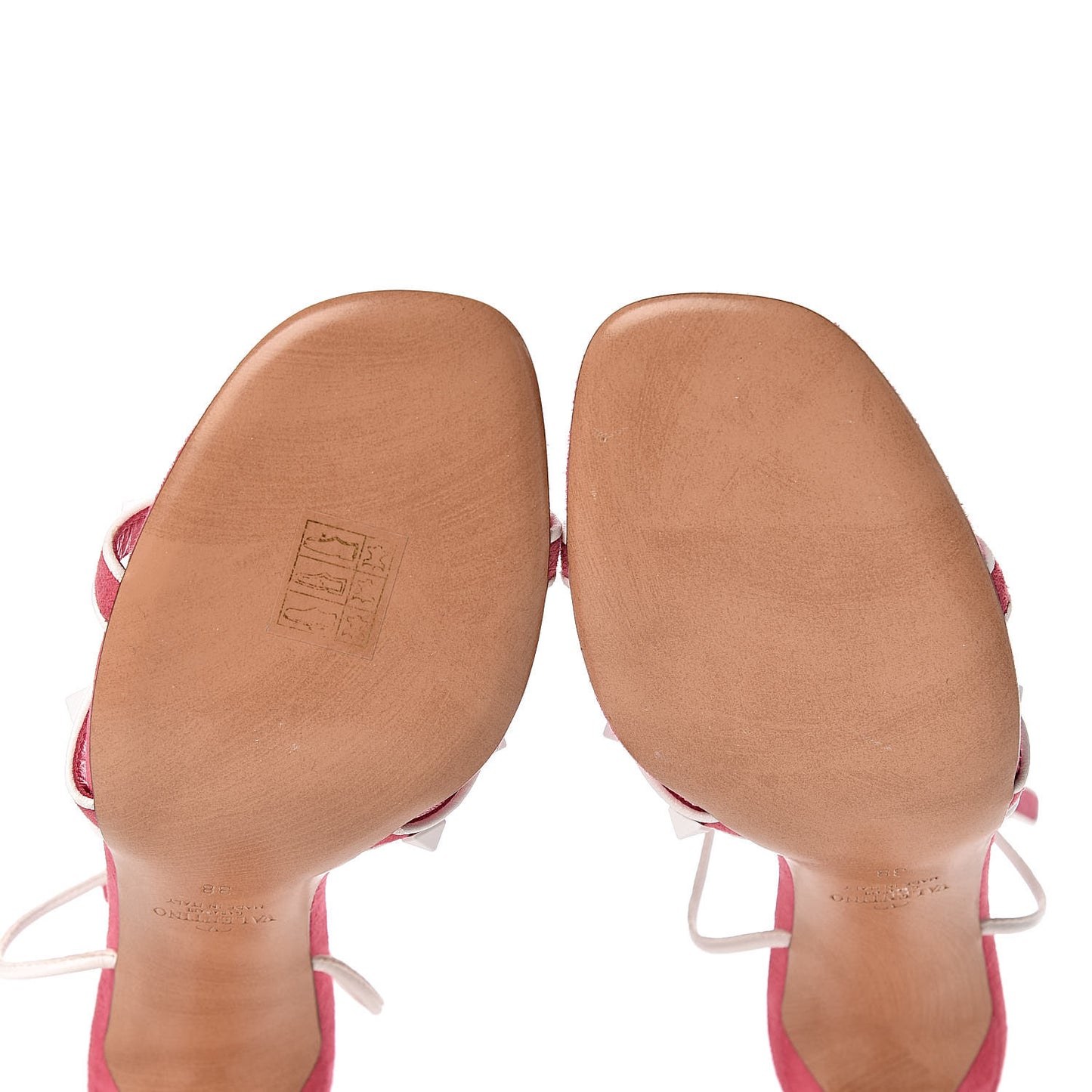 Suede Free Rockstud Crisscross Slingback 85mm Sandals 38 Shadow Pink Optic White