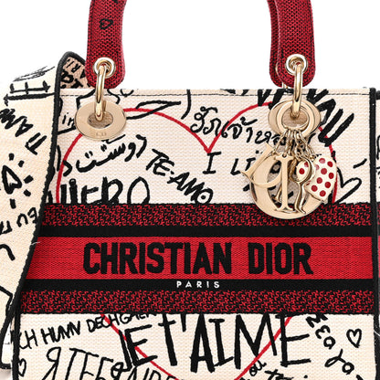 Christian Dior Canvas Medium DiorAmour Graffiti Lady D-Lite Latte 7 of 9