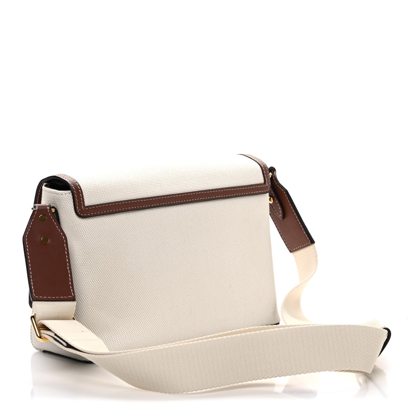 Canvas Horseferry Print Note Crossbody Bag Natural Tan