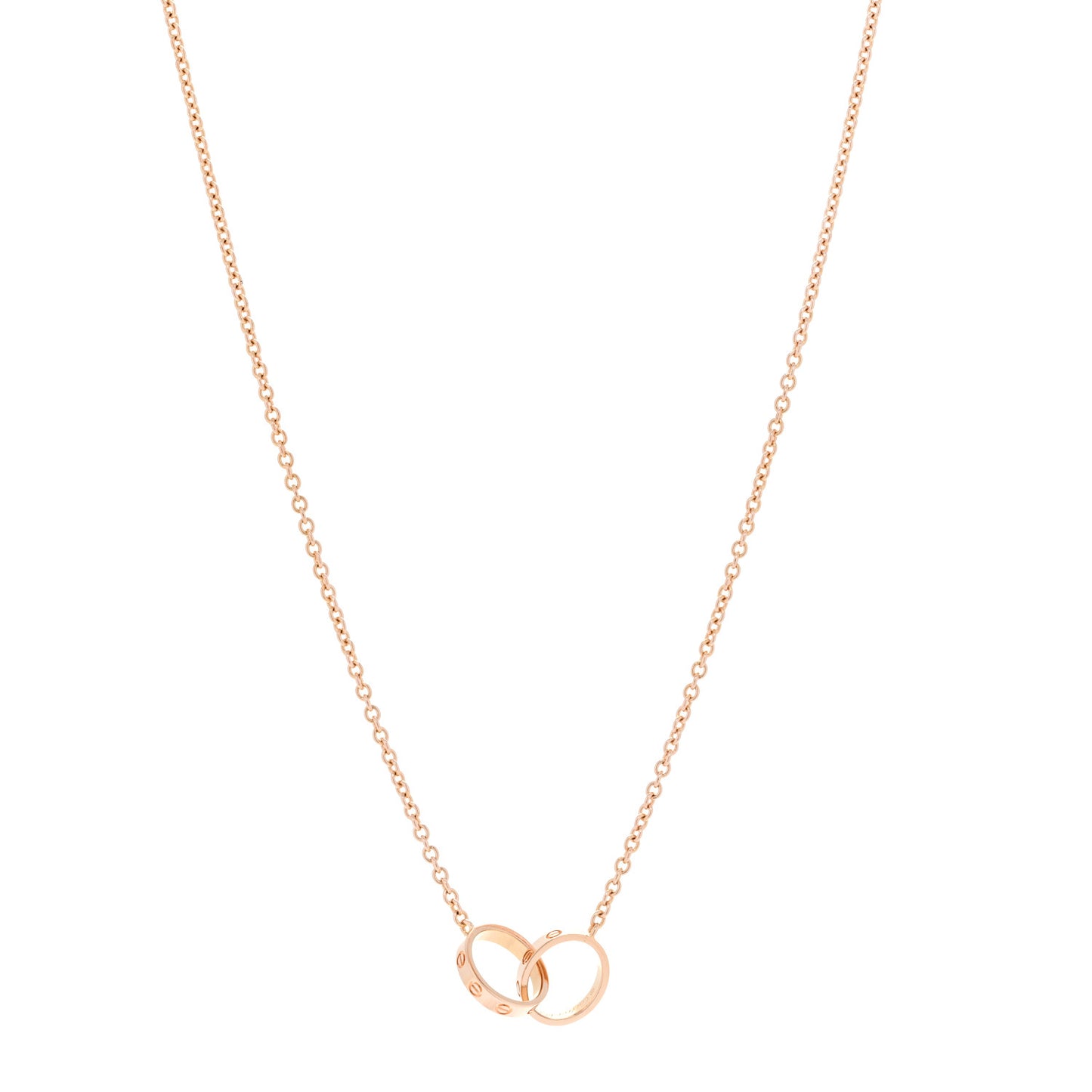 18K Pink Gold Interlocking LOVE Necklace