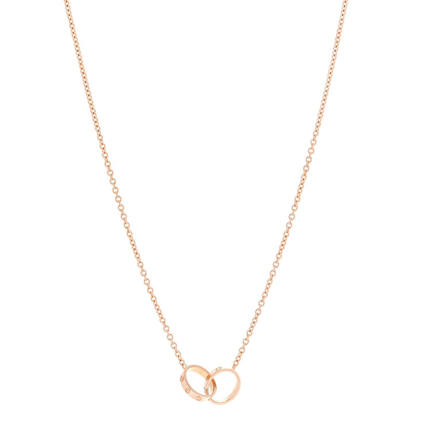 Cartier 18K Pink Gold Interlocking LOVE Necklace 1 of 6