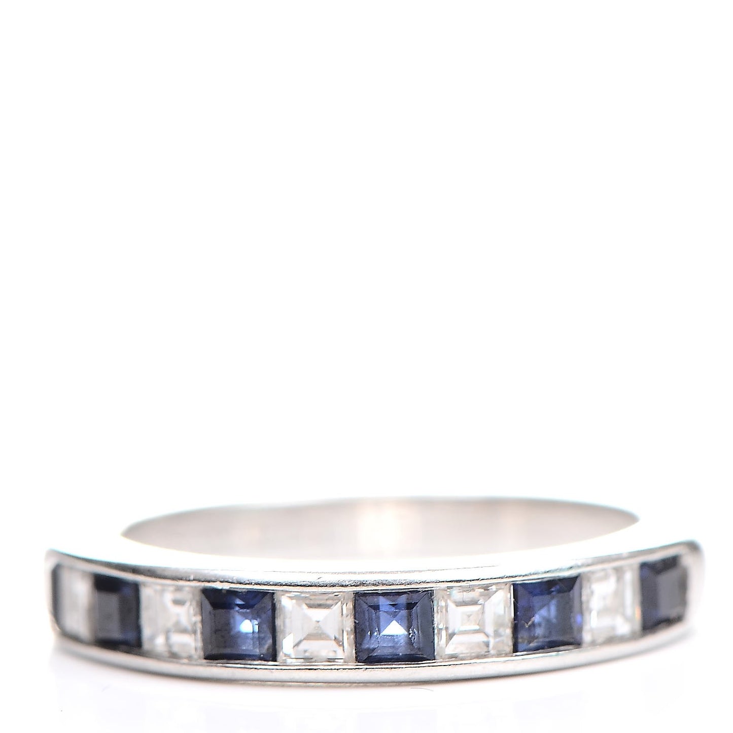 Platinum Diamond Blue Sapphire Ring 49.5 5