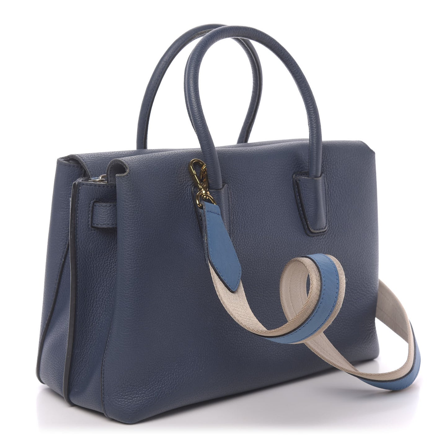 Grained Calfskin Medium Milla Tote Navy