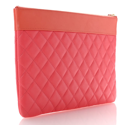 Chanel Sheepskin Quilted Medium Vintage Mademoiselle Cosmetic Case Pink 3 of 7