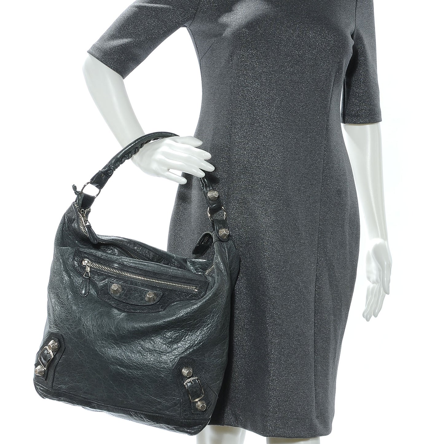 Chevre Giant 21 Silver Hardware Day Hobo Plomb