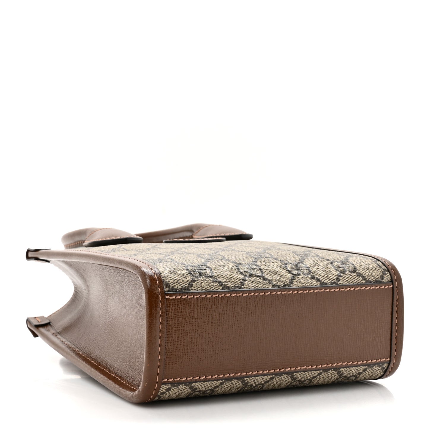 GG Supreme Monogram Azalea Calfskin Mini Retro Interlocking G Tote Bag Beige Ebony Brown Sugar