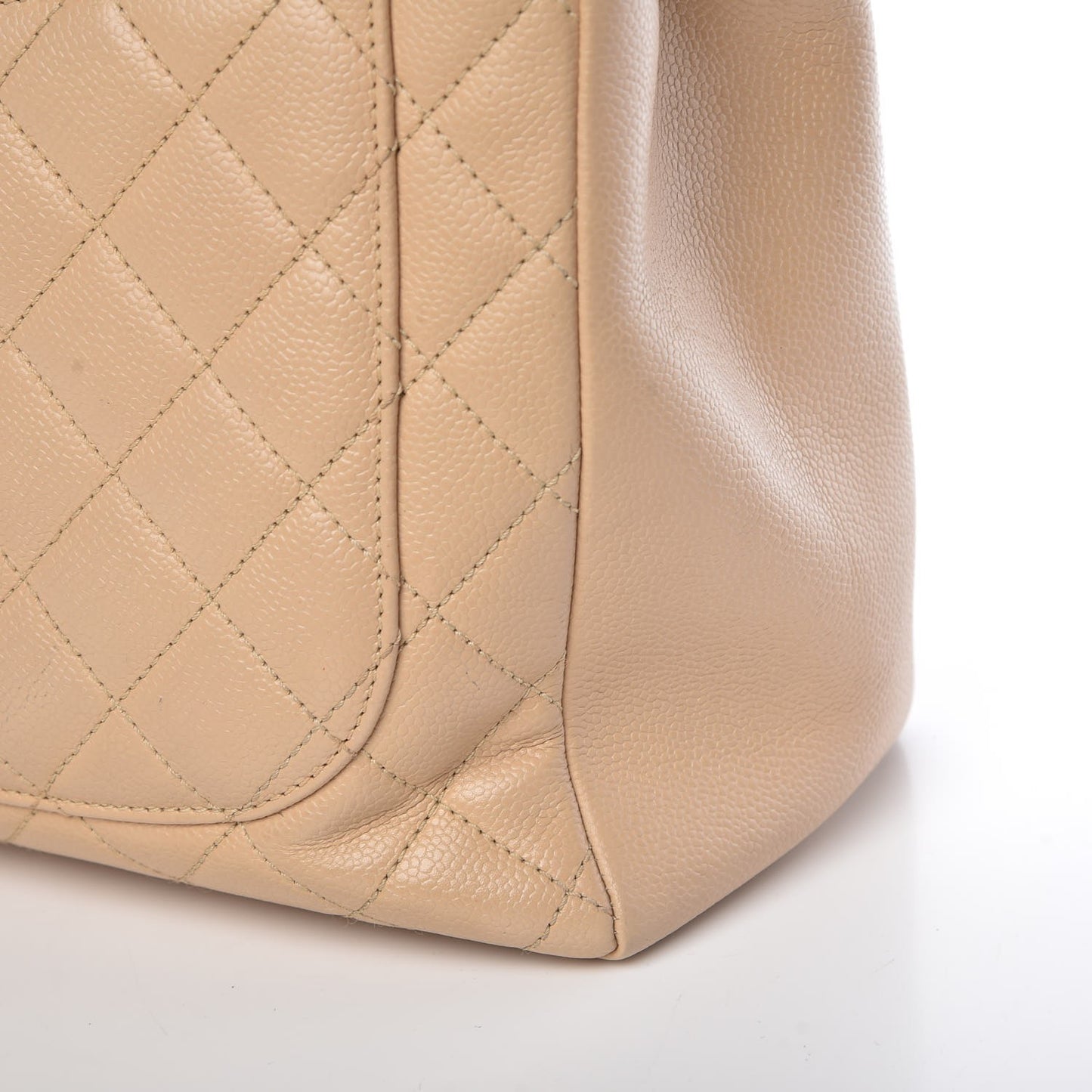 Caviar Quilted Grand Shopping Tote GST Beige Clair