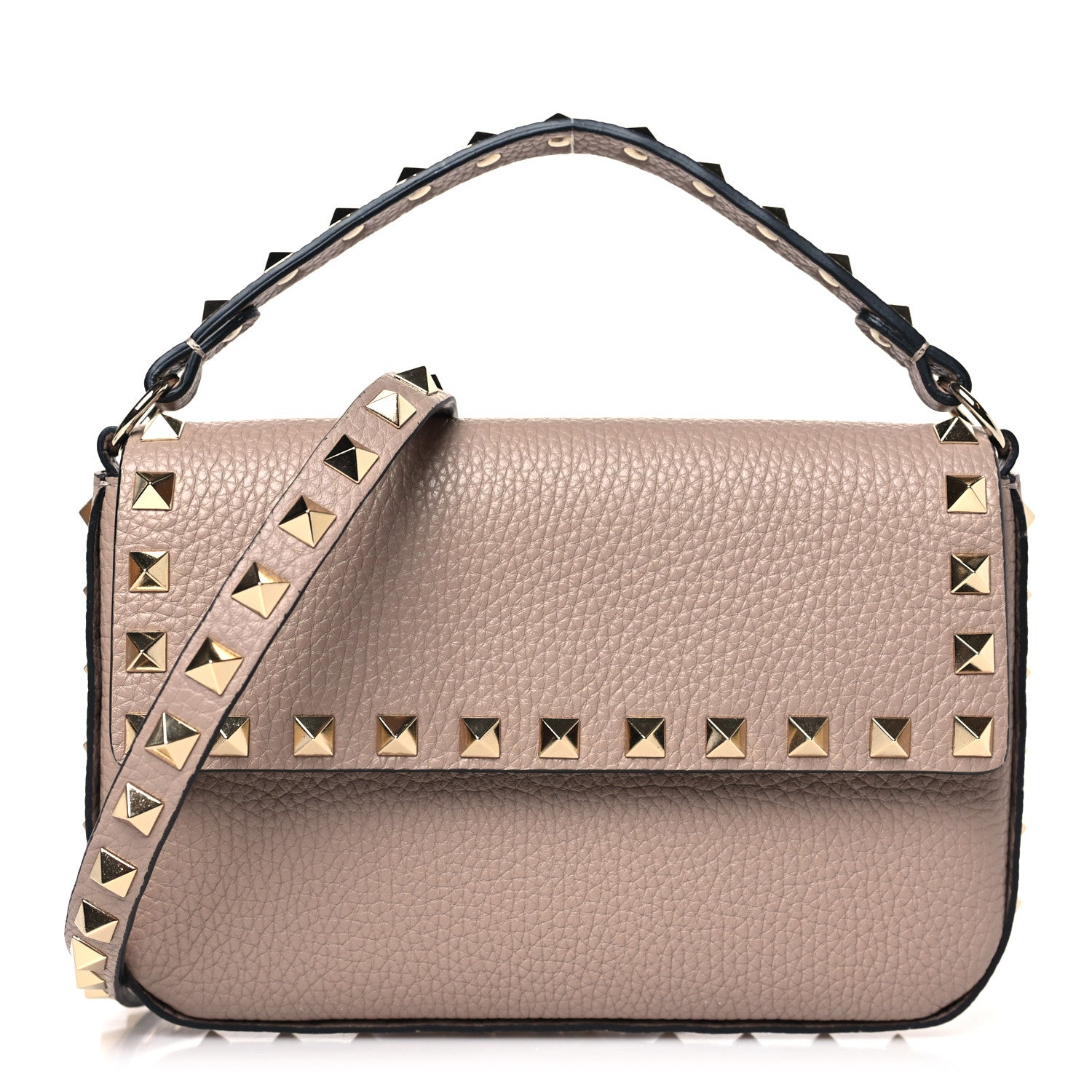 Valentino Garavani Grainy Calfskin Rockstud Crossbody Pouch Poudre 1 of 9