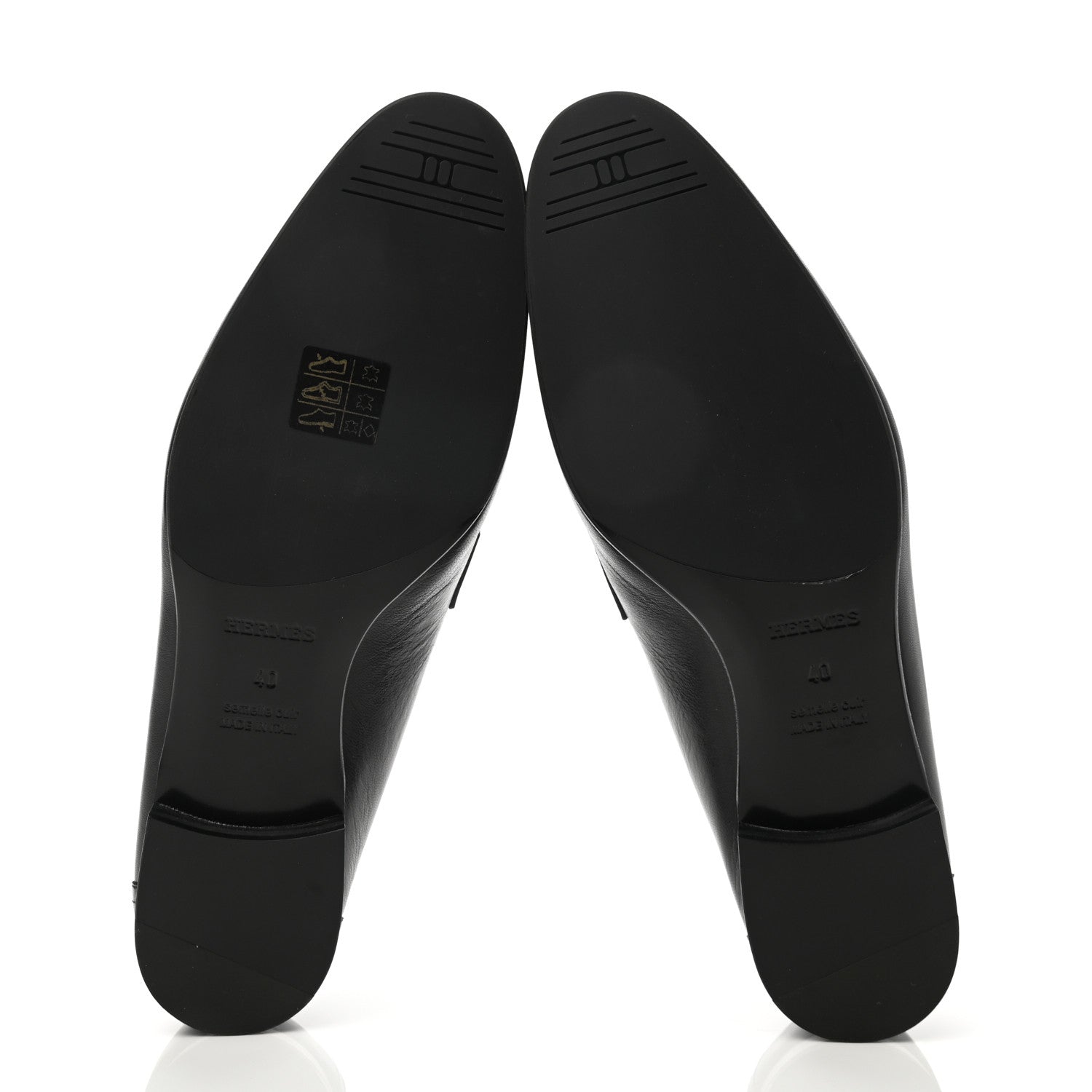 Hermes Goatskin Womens Paris Loafers 40 Black 5 of 9